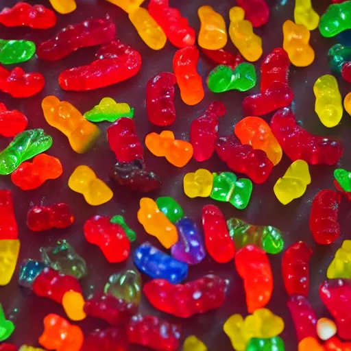 Image similar to a pretend slippery gummy bear, 4 k