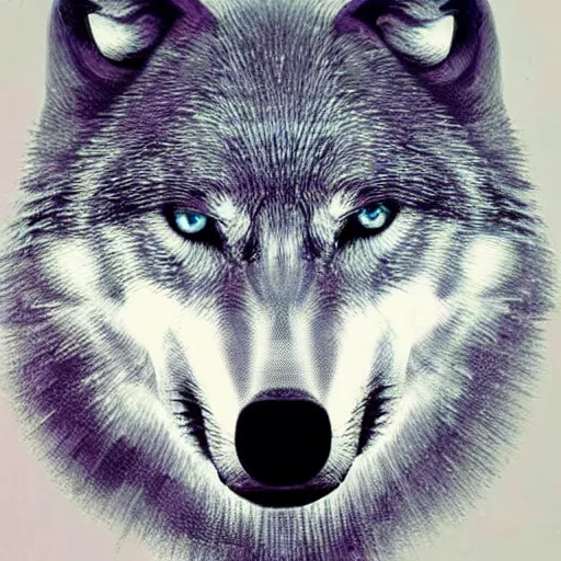 Image similar to wolf made of diamond