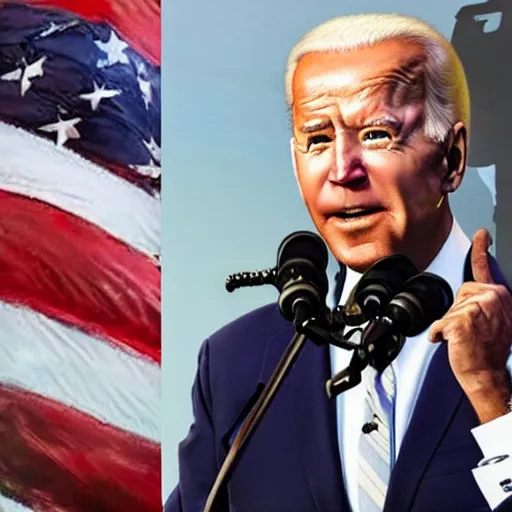 Image similar to joe biden as a gangster rap artist with face tattoos and diamond teeth