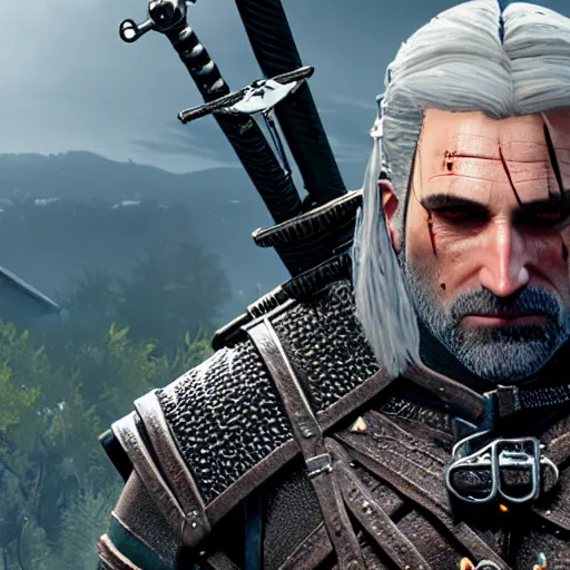 Prompt: Steve Carell in The Witcher 3, gameplay, 8k, HD