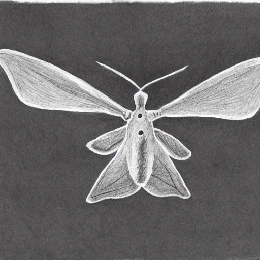 Prompt: a lunar moth flying in front of the full moon, pen drawing by Kentaro Miura