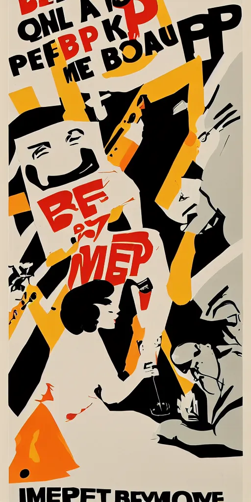 Prompt: beep movie poster by saul bass