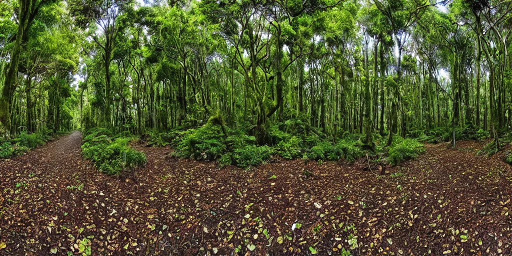 Image similar to new zealand lowland broadleaf podocarp forest close up. google street view