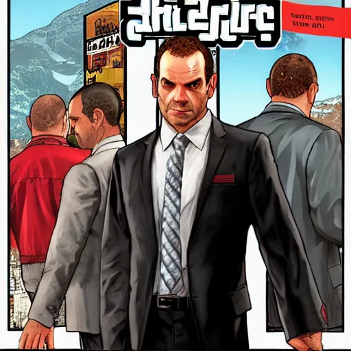 Prompt: Adrian Monk in GTA 5, cover art by Stephen Bliss, loading screen, boxart