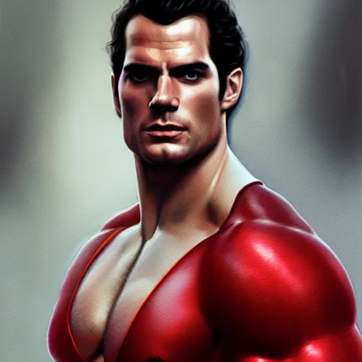 Image similar to Henry Cavill is a Greek god, gorgeous, amazing, muscular, red silk, intricate, elegant highly detailed, digital painting, artstation, concept art, sharp focus, illustration, by greg rutkowski