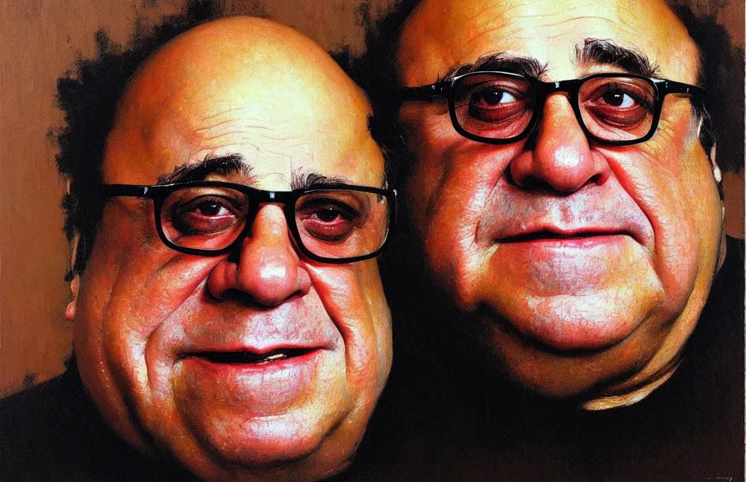 Prompt: portrait of danny devito!!!!!!!!!!!!!!!!!!!!!!!!!!!, detailed face, detailed painting,, epic lighting, by ilya repin, phil hale and kent williams
