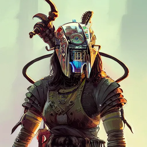 Image similar to cyberpunk viking helmet mask warrior goddess robot ninja fantasy, art gta 5 cover, official fanart behance hd artstation by jesper ejsing, by rhads, makoto shinkai and lois van baarle, ilya kuvshinov, ossdraws