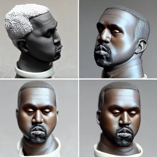 Prompt: kanye made out of polymer clay detailed sculpture trending on artstation