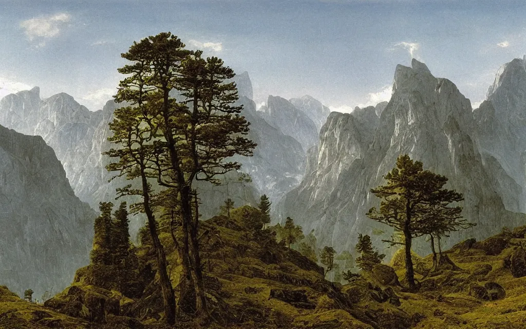 Prompt: berchtesgaden by caspar david friedrich