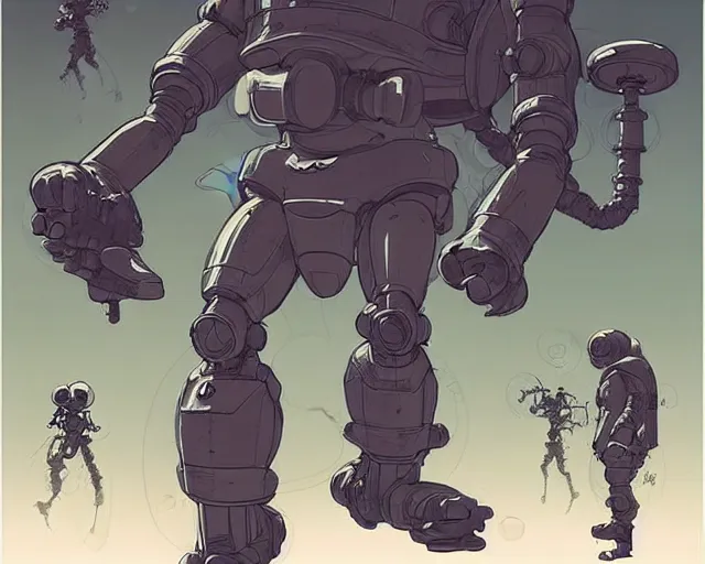 Prompt: a study of cell shaded cartoon of a monk in a mech suit. illustration, wide shot, subtle colors, post grunge, concept art by josan gonzales and wlop, by james jean, victo ngai, david rubin, mike mignola, laurie greasley, highly detailed, sharp focus, alien, trending on artstation, hq, deviantart, art by artgem