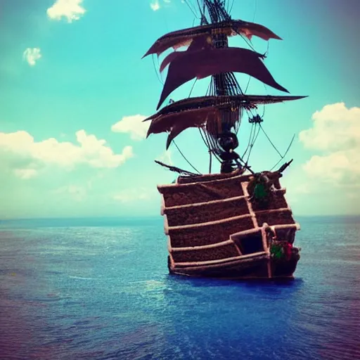 Prompt: pirateship in the sky