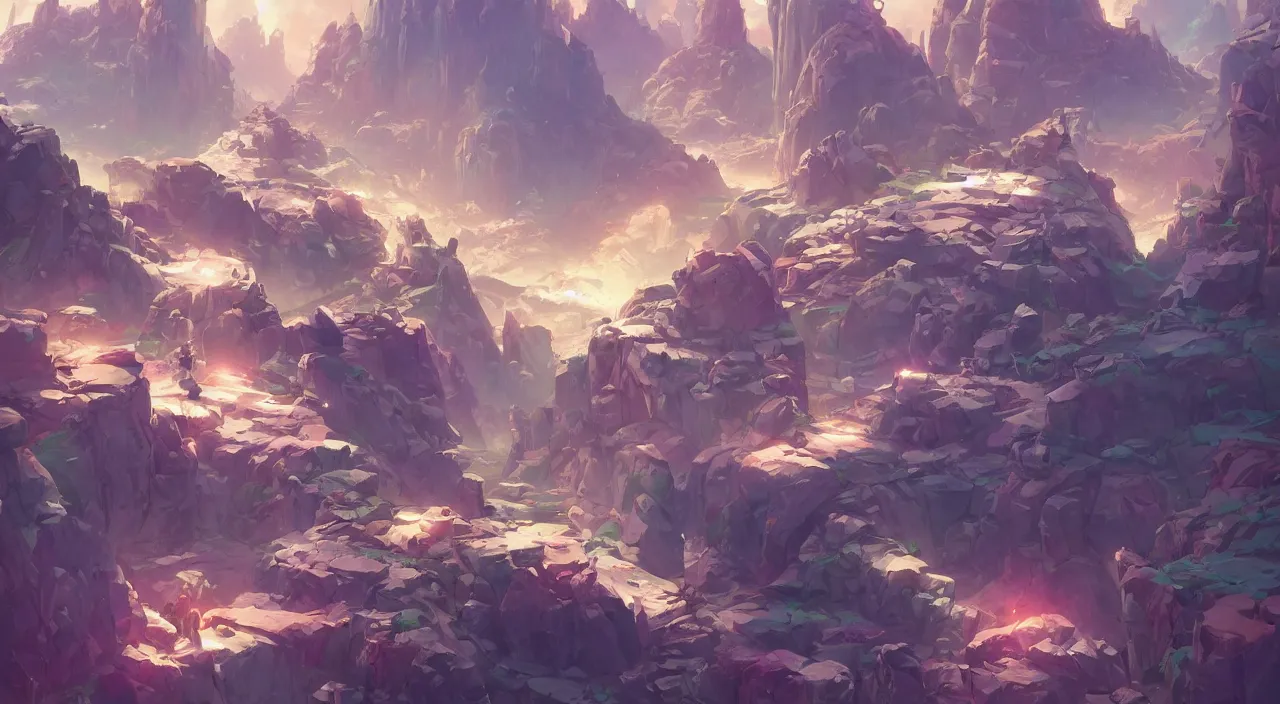 Image similar to flag colored wall fortress greeble illusion landscape wonderworld paradize, behance hd by jesper ejsing, by rhads, makoto shinkai and lois van baarle, ilya kuvshinov, rossdraws global illumination