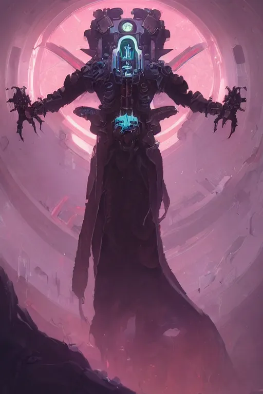 Prompt: portrait of a malevolent cybernetic necromancer announcing lay offs to the populace, cyberpunk concept art by pete mohrbacher and artgerm and wlop and greg rutkowski and deathburger, digital art, highly detailed, intricate, sci-fi, sharp focus, Trending on Artstation HQ, deviantart, unreal engine 5, 4K UHD image