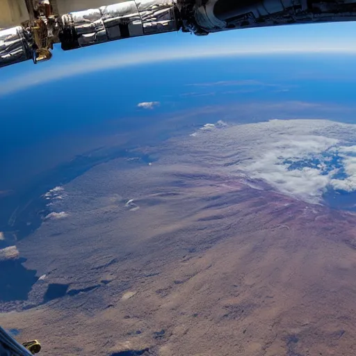 Prompt: Mount Fuji seen from the International Space Station