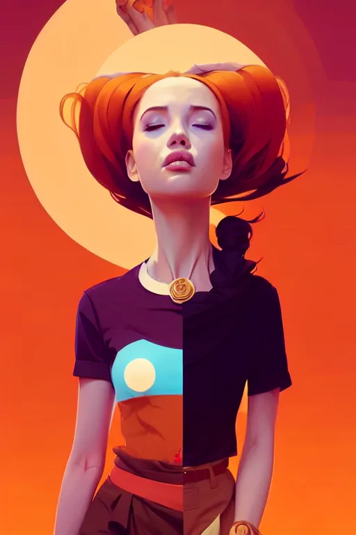 Image similar to smooth cow, desert colors, centered median photoshop filter cutout vector behance hd by artgerm, jesper ejsing, by rhads, makoto shinkai and lois van baarle, ilya kuvshinov, rossdraws, illustration, art by ilya kuvshinov and gustav klimt