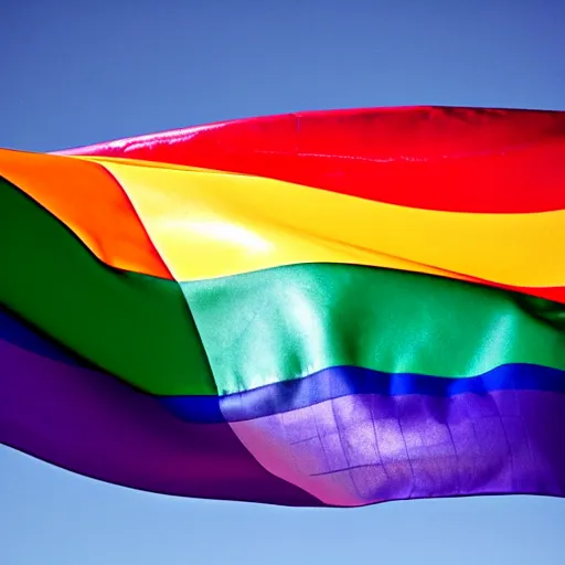 Image similar to beautiful amazing, award - winning photograph of lgbt flag waving in the wind