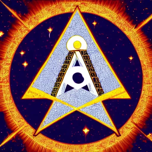 Image similar to the Universe according to the Illuminati, Freemasons, cult, design, high quality, 4k