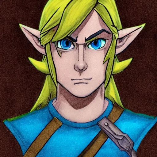 Image similar to a portrait of Link from the legend of Zelda
