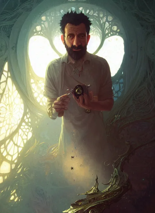 Prompt: highly detailed portrait of issam harris, unreal engine, fantasy art by greg rutkowski, loish, rhads, ferdinand knab, makoto shinkai and lois van baarle, ilya kuvshinov, rossdraws, tom bagshaw, alphonse mucha, global illumination, radiant light, detailed and intricate environment