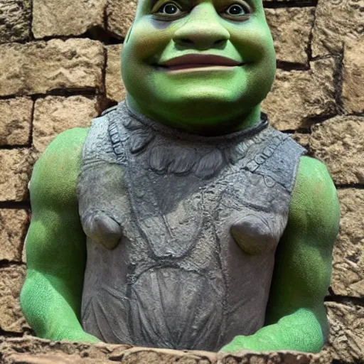 Image similar to shrek mayan statue