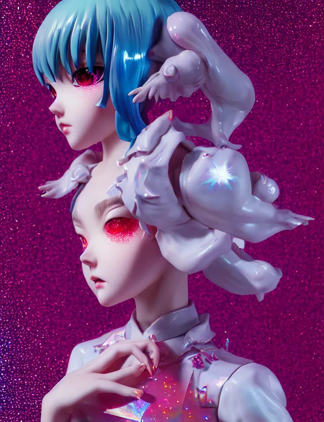 Image similar to james jean, ilya kuvshinov isolated magical girl vinyl figure, figure photography, glitter accents on figure, holographic undertones, anime stylized, high detail, ethereal lighting, rim light, expert light effects on figure, sharp focus, dramatic composition and glowing effects unreal engine, octane, editorial awarded character design