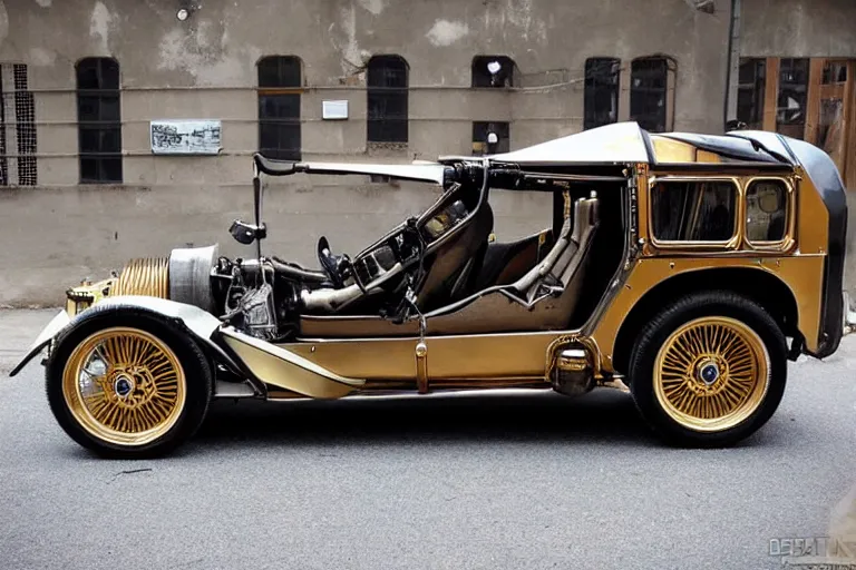 Image similar to steampunk 1 9 2 2 delorean