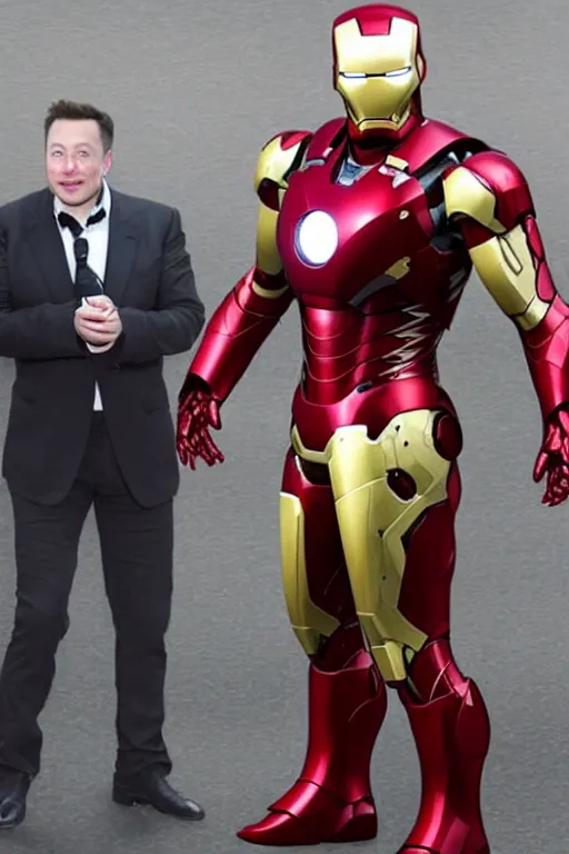 Image similar to Elon Musk in an Iron Man suit