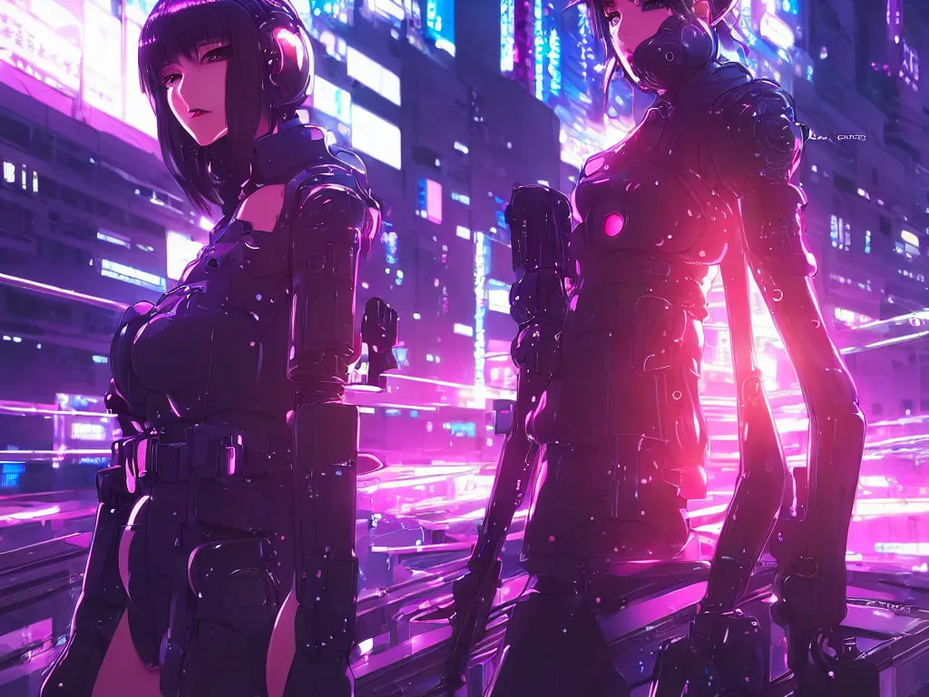 Prompt: portrait anime visual futuristic female cyber police, on cyberpunk neon light tokyo rooftop, ssci - fi and fantasy, intricate and very beautiful, human structure, concept art and kyoto studio, sharp focus, anime by rossdraws and magali villeneuve and liya nikorov and luxearte, frostine engine
