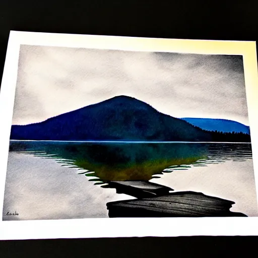 Image similar to zen lake ink