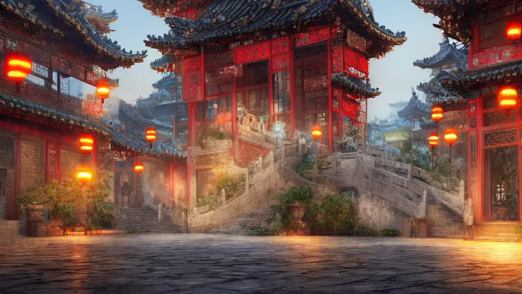 Image similar to old chinese city, fantasy artwork, very very very beautiful scenery, hd, hdr, ue5, ue6, unreal engine 5, cinematic 4k wallpaper, 8k, ultra detailed, high resolution, artstation, award winning