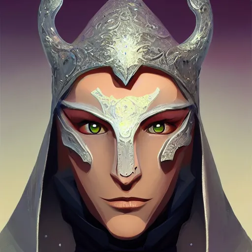 Image similar to face icon stylized minimalist, handsome snow elf with albino skin, ornate silver armour, androgynous cape, moonlight snow, loftis, cory behance hd by jesper ejsing, by rhads, makoto shinkai and lois van baarle, ilya kuvshinov, rossdraws global illumination