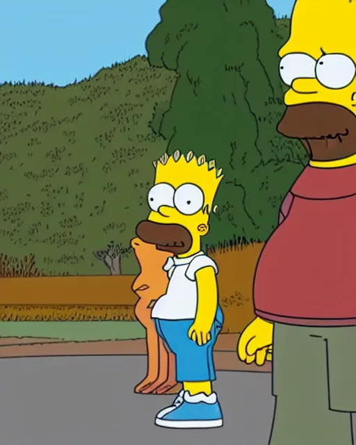 Prompt: a still of kanye west in the simpsons