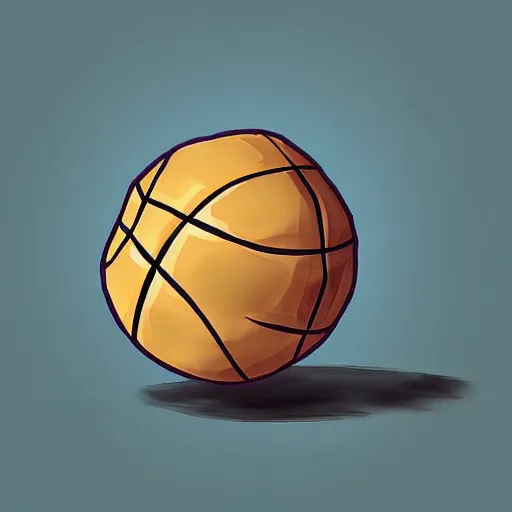 Image similar to a mimic disguised as a basketball, fantasy, digital painting