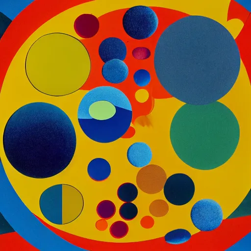 Prompt: joyful, playful by willi baumeister, by oskar fischinger. body art. using data from a nasa exoplanet space telescope, scientists discovered a jupiter - like world 3 7 9 light - years from earth, orbiting a star similar to our sun.