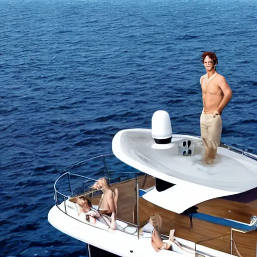 Image similar to perfume ad man on a yacht, tv commercial