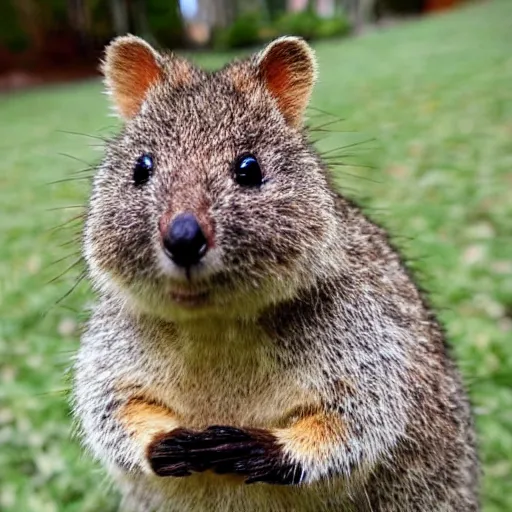 Image similar to a quokka wearing a tuxedo