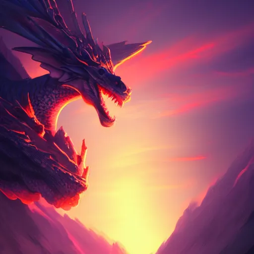 Image similar to A beautiful ultradetailed digital painting of a dragon, light effect, very detailed, by beeple, Makoto Shinkai, 4k, Trending on artstation, ultrawide lens