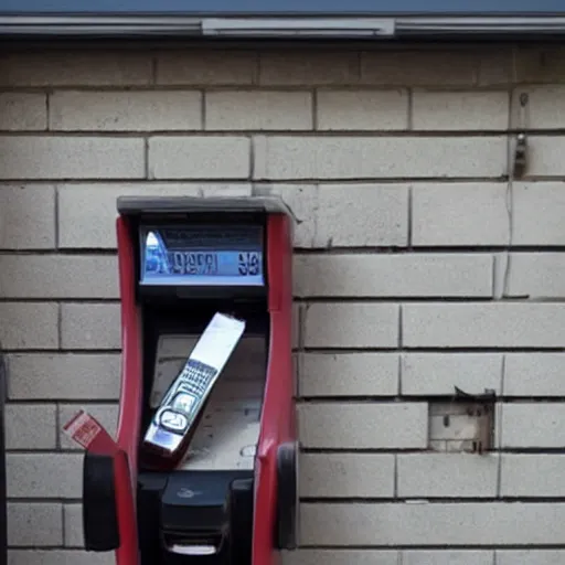 Image similar to man kicked in the head by a bare foot with toes coming through the handset of a pay phone