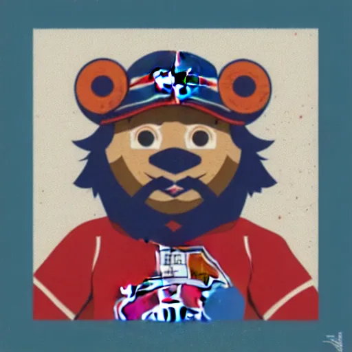 Prompt: Montreal Canadiens Mascot Youppi Habs Profile Picture by Sachin Teng, asymmetrical, Organic Painting , Matte Painting, geometric shapes, hard edges, graffiti, street art,:2 by Sachin Teng:4