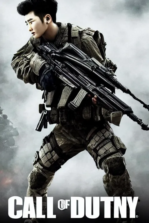 Image similar to cai xukun in call of duty warzone, poster, detailed