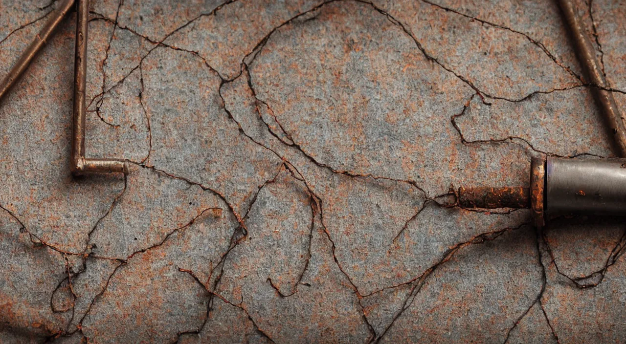 Image similar to radioactive rusty piece of iron rebar rod in the living room 5 5 mm photography footage