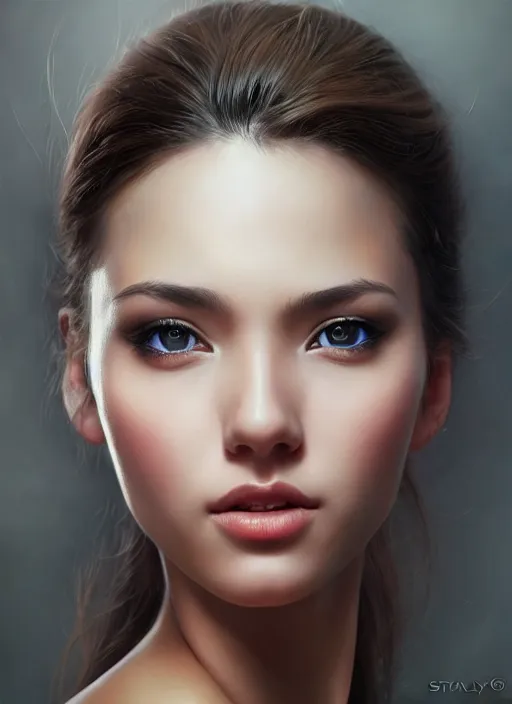 Image similar to photo of a gorgeous young woman in the style of stefan kostic, realistic, sharp focus, 8 k high definition, insanely detailed, intricate, elegant, art by stanley lau and artgerm