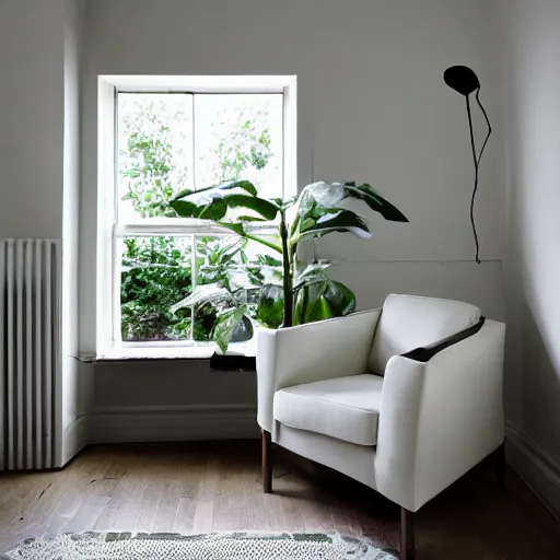 Prompt: photo of an armchair inspired by an avocado, studio, white room, soft lighting