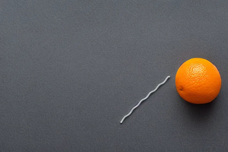 Image similar to bendy straw poking into an orange, photo, 4K