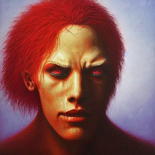 Prompt: axel!!!! from kingdom hearts!!!!, by zdzislaw beksinski, oil on canvas