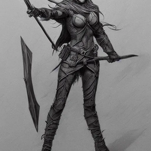 Prompt: elf ranger, character, dungeons and dragons, pencil art, high quality, trending on artstation