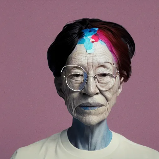 Prompt: abstract 3d female portrait age 89 by james jean and Jason Chan, rendering, redshift, octane