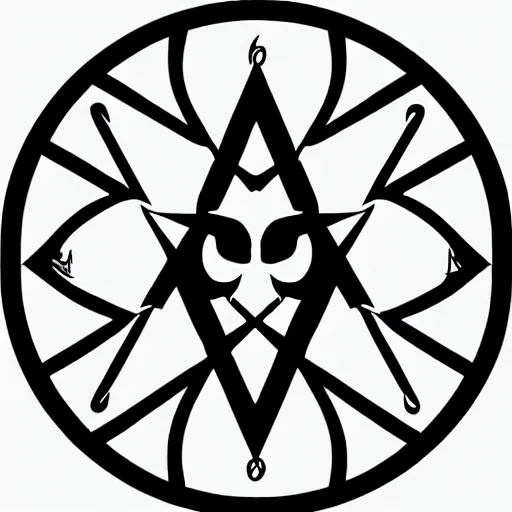 Prompt: occult ancient asymmetrix sigil sacred geometry demon angel