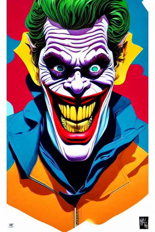 Prompt: willem dafoe as the joker, tristan eaton, victo ngai, artgerm, rhads, ross draws