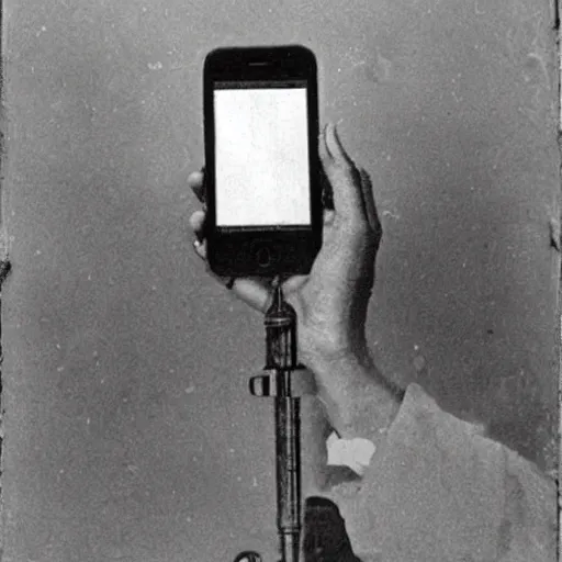 Image similar to an early 1900s photo of an iphone